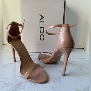 ALDO POLESIA 55 Light Pink Nude Strap High Heel Size 10 41